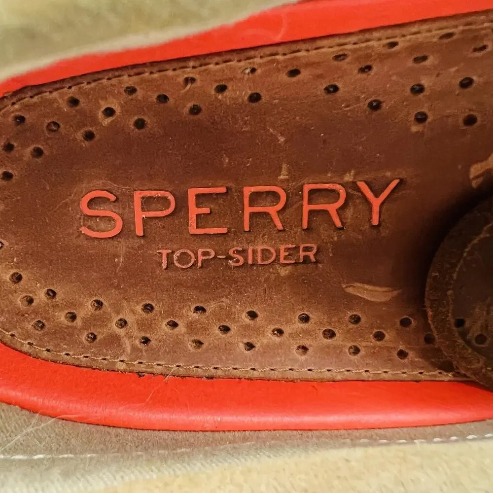 Sperry Shoes Mens 9 Brown Leather Top Sider Boat Moc Toe Casual Comfort Nautical